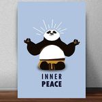 Good Hope - Inner Peace Panda Poster for Room & Office (13 Inch X 19 Inch, Rolled) Home Wall Decoration Bedroom Living Gift Painting Sticker Wallpaper Boys Hostel