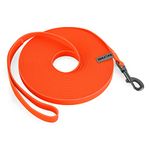 Wolfone 50ft Orange Long Leash Waterproof Training Dog Leash， Durable Easy Care Leash Fit for Recall， Swimming， Camping， Beach， Hunting， Walking