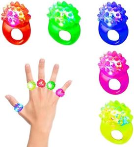 KARELLS Anillos Iluminados,Fiesta Iluminar Anillos,Fiesta Iluminar Juguetes Anillo Iluminar,Anillos Luminosos LED de Colores,Anillos de Fiesta Juguetes,Anillos para Niñas LED Luz,5pc