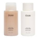 OUAI Thick Shampoo + Conditioner Set - Fight Frizz and Nourish Dry, Thick Hair with Keratin, Marshmallow Root, Shea Butter & Avocado Oil - Free of Parabens, Sulfates & Phthalates - 300 ml Each