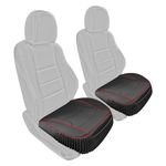 WYLF Car Seat Cushion – Durable RED TRIM PU Leather Car Seat Cushions, 1 Piece Front Set Car Seat Cushion, Bottom Seat Protector, Water Resistant Car Seat Cover for Sedan, Truck, SUV