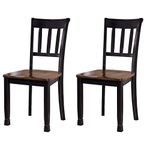 Signature Design by Ashley Furniture-Owingsville Dining Room Chair-Set of 2-Casual Style-Black/Brown