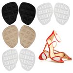 4 Pairs Forefoot Pads, Metatarsal Pads Ball of Foot Cushions for High Heels Anti-slip Shoe Inserts for Open Toe Shoes Prevent Feet from Sliding Forward (Multicolored)