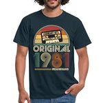 Spreadshirt 1981 Vintage Vintage Birthday Retro Gift Men's T-Shirt, L, Navy