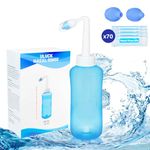 70 x Nasal Wash Salt + Sinus Rinse Bottle 300 ml, Sinus Rinse Kit,Nasal Rinse,Neti Pot,Nasal Irrigation,Nasal Spray for Adult & Kid