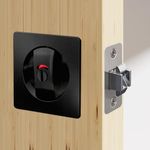 QINAIXQM Sliding Door Lock Pocket Door Lock with Privacy Color Indicators Invisible Recessed Door Lock Mortise Lock Wooden Door Lock Matte Black