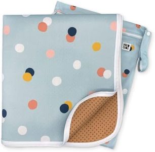 Wildcubz 51" Heavy Duty Baby Splat Mat for Under High Chair | Includes Wet Bag | Premium Washable Toddler Mat | Baby Led Weaning | High Chair Mat for Floor | Craft Mat | Splash Mat (Dots)