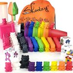 Skoolzy Language Rainbow Counting Bears, Matching Sorting Cups with Scoop Tongs 114pc Set - Teddy Bear Math Manipulatives for Toddlers - Sensory Toys - Fine Motor Skills Toys for Age 3+