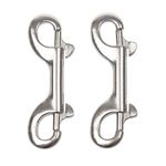 Double Ended Bolt Snap Hooks, 3-1/2 Inch Marine Grade Double End Scuba Diving Clips, 316 Stainless Steel Trigger Chain Clip, for Water Bucket Pet Feed Bucket Agricultural Equine Dog Leash, 2Packs