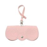 EITHEO Fancy Cute Eyeglasses/Sunglasses Case for Women/Girls Fashionable Spectacles & Goggles Leather Look with Hook Trendy Eyeglasses pouch, Travel Sunglasses Pouch Stylish & Protective (Pink)