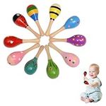 4 Pcs Maracas,Wooden Baby Maracas Colorful Shakers,Baby Musical Instrument for Party Favors, Classroom Prize Supplies, Musical Instrument