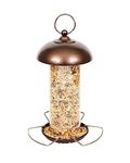 iBorn Metal Bird Feeders For Small Birds, Mix Seed Feeder Feeder Hanging for Attracting More Birds，Copper 1 Pack