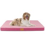 Patas Lague Orthopedic Dog Bed for Medium Dogs 91x61cm, Egg Crate Foam Medium Dog Beds with Removable Washable Cover,Waterproof Pet Bed Mat, Pink