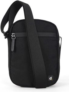 Destinio Small Crossbody Sling Bag for Men and Women - Waterproof Pocket and Zippers, Anti Theft Locking - Stylish Mini Side Bag for Man for Mobile, Passport (Black, Small)