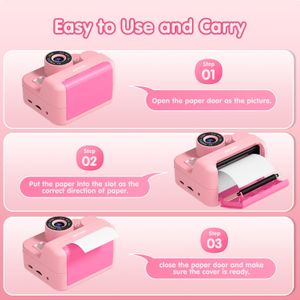 Kids Instant Print Selfie Camera – Pink Digital Photo Toy