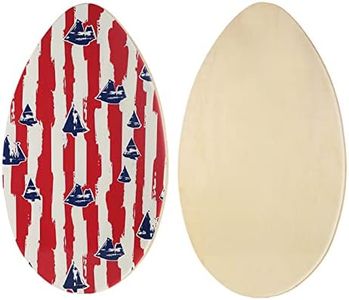 HQO LOVL Skimboard 35 inch Skim Board for Kids Adults Wooden Skim Boards with High Gloss Coat for Beach Skimboards for Beginners to Intermediate (Sailboat)