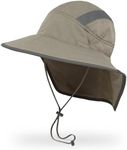 Sunday Afternoons Ultra Adventure Hat - Sun Hat for Men Women with Neck Flap, UPF 50+ UV Protective Hiking Fishing Hats, Wide Brim, Sand, L/XL