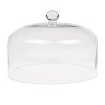 Olympia Glass Cake Stand Dome Lid, 285(Dia) x 200(H) mm, High Clarity Clear Glass, Protects Homemade Cakes Afternoon Tea Scones, Fits Base CS013 (sold separately), CS014