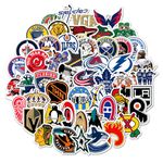 50Pcs Ice Hockey Stickers, Hockey Teams Logo Vinyl Waterproof Stickers Packs for Fan Scrapbooks, Water Bottles, Luggage, Phone, Laptop for Adults Teens Boys Decals