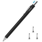 Mixoo Stylus for Touch Screens, Press Retractable Capacitive Universal Stylus Pens Pencil with 3 Replaceable Disc Tips for iPads, Tablets, iPhones, Smartphones, Samsung Galaxy Note/Tab (Black)