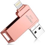 MFi Certified 512GB Flash Drives 3.0 High Speed 3ni1 USB Stick External Storage Compatible for iPhone/PC/iPad/Android/More Devices for Photos and Videos Transfer Storage Backup(512GB-Pink)