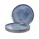 UNICASA Ceramic Large Dinner Plates - 11 Inch Dessert, Salad Plate Set of 4, Dinnerware Sets, Scratch Resistant - Porcelain Serving Dishes, Dishwasher, Microwave & Oven Safe (Blue)