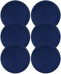 Wood Grip | Lids for Pyrex and Anchor Round Glass Containers | Lids For Pyrex Glass Containers | Replacement Lids (Blue, 2 Cups, 6 Pack)