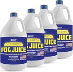 Essential Values Smoke Machine Fog Fluid for Fogging Machines – Fog Juice That Produces Long-Lasting Medium Density Smoke for Water-Based Foggers For 400-1500 Watt Machines (4 pack)