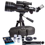 Stargazer Astronomy Telescope Professional for Adults And Beginners - Portable, 70mm Aperture, 400mm Astronomical Moon Planets Refractor, Eyepieces, Barlow, Adjustable Tripod, Bag