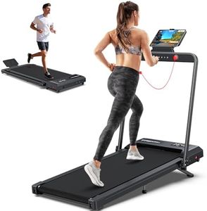 Under Desk Walking Pad Treadmill: Incline Voice Controlled Smart Treadmill 320 lbs Capacity for Home Office Use, Compatible with KINOMAP WELLFIT App