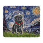 CafePress Starry Night/Black Pug Mousepad Non-Slip Rubber Mousepad, Gaming Mouse Pad