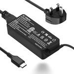 65W USB C Power Supply Charger for Lenovo Thinkpad Yoga Chromebook IdeaPad, Laptop Computer 65W 45W Type C Fast Charging AC Adapter Power Cord