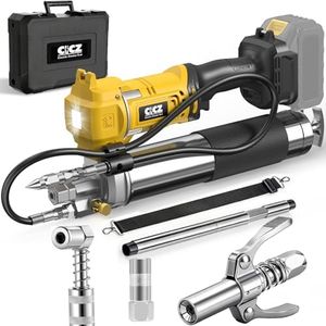 CICZ Electric Grease Gun Compatible with DeWalt 20V Battery, Variable Speed Triggers, 12000 PSI High-Pressure Cordless Grease Gun Works with Bulk & Cartridge Grease, 39" Hose & 4 Couplers (Tool Only)