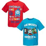 THOMAS & FRIENDS Tank Engine 2 Pack T-Shirts Toddler to Little Kid, Thomas the Tank Engine / the Biggest Friends of All, 2T