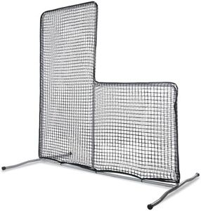 FLITURE Baseball L Screen,7×7ft Pitching Screen,Easy to Set up & take dwon Pitching Screen,Portable L Screen for Batting Cage