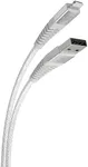 Scosche HDi3B4WT-SP Strikeline Heavy-Duty Premium MFi Certified Fast Charging Cable and Data Transfer, 4-ft. Braided USB-A to Lightning Charger Cord Compatible with Apple iPhone and iPad (White)