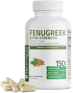 Bronson Fenugreek Seed Powder Capsules Extra Strength, Trigonella Foenum-Graecum, Non-GMO, Soy-Free, Vegetarian, 150 Capsules