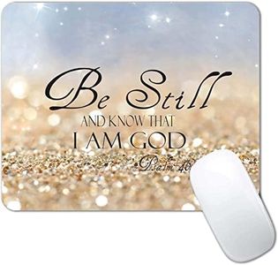 CANFLASHION Mouse Pad, Christian Bible Verses Mouse Pad, Square Waterproof Mouse Pad Non-Slip Rubber Base MousePads for Office Laptop, 9.5"x7.9"x0.12" Inch(Be Still)