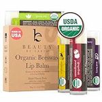 Organic Lip Balm - USA Made Multi-Flavored Chap Stick Lip Balm, Lip Moisturizer for Dry, Cracked, Chapped Lips, Christmas Gifts for Women & Men, Stocking Stuffers for Adults & Teens, Baume à Lèvre