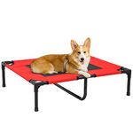 PawHut Elevated Dog Bed, Raised Dog Cot for M Sized Dogs, Indoor & Outdoor, 30" x 24" x 7", Red