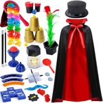 PATIFEED Kids Magic Kit, Magician Costume for Pretend Play, Magic Set with Instructions for Each Trick for Kids Ages 6 7 8 9 10 11 12