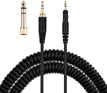 ATH-M50x Cable, Coiled AUX Cord Replacement for Audio-Technica ATH-M40x, ATH-M70x Headphone with 1/4 inch Adapter, 4ft to 10ft
