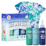 DOODLE HOG Blue Colors Tie Dye Kit in Beach Bum Blue Tie Dye – Custom Clothing Dye with 6 Refills for Summer Activities for Kids - Tie Dye Supplies with Aqua Tie Dye Techniques Guide DIY