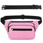 IHIGOGOFA Bumbags Waist Fanny Pack Fashion Bum Bag with 65cm Extended Belt for Dog Walking Climbing Hiking Travel Cycling Girls Ladies Men Women (Pink)