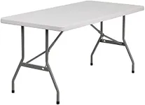 Flash Furniture Kathryn 5-Foot Granite White Plastic Folding Table