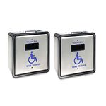 Olideauto Touchless Wave Sensor Button for Handicap Door with Handicapped Logo,Wired Stainless Steel Square 4.5'' Button Panel Olide-513N