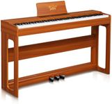 Glarry Digital Piano 88 Weighted Keys with Piano Headphones, Full Weighted Hammer Heavy Action Electric Keyboard Piano for Beginners, Piano Keyboard with 3-Pedal Unit, Double Bluetooth (Walnut)