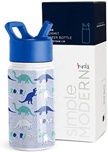 Simple Modern 14oz Summit Kids Water Bottles with Straw Lid Sippy Cup - Dishwasher Safe Vacuum Insulated Tumbler Double Wall Travel Mug 18/8 Stainless Steel Flask - Dinosaur Roar