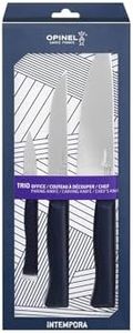 OPINEL - Coffret Trio Intempora, 1 Couteau de Chef, 1 Couteau à Découper, 1 Couteau d’Office - Acier Inox, Polyoxyméthylène, Pleine-Soie - Garantie à Vie