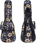 CLOUDMUSIC Ukulele Case Gig Bag Padded Backpack For Concert 23" Inch(Concert,Vintage Sunflowers)